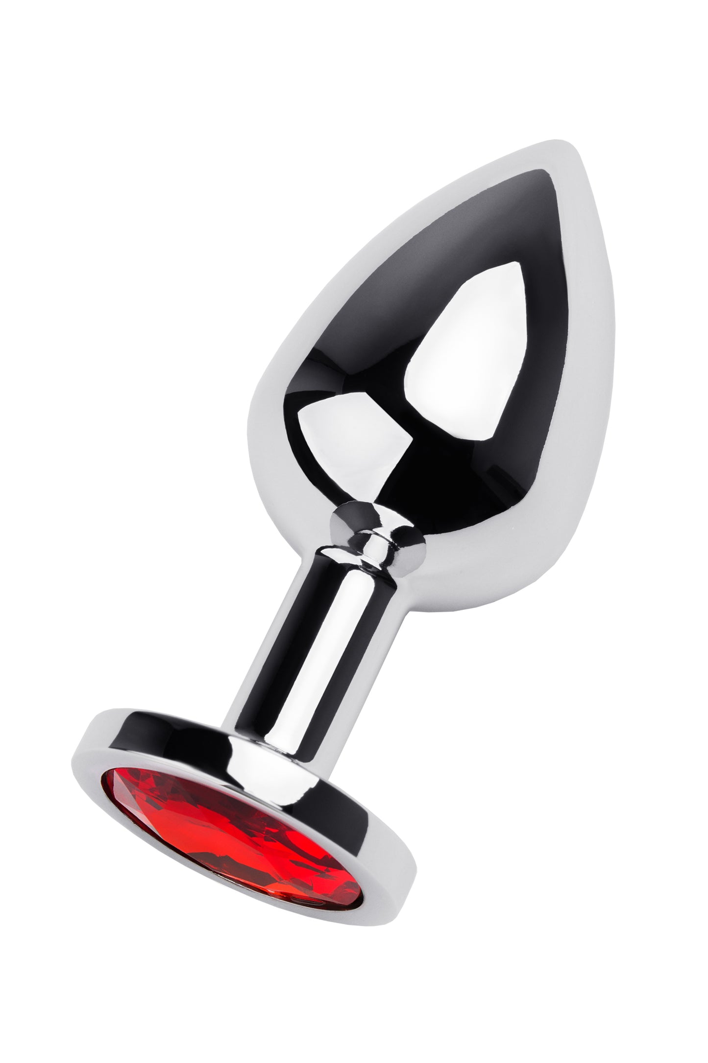 Metal by TOYFA Anal Plug, Metal, gümüş, kırmızı kristalli, 8 cm, Ø 3,4 cm, 85 g