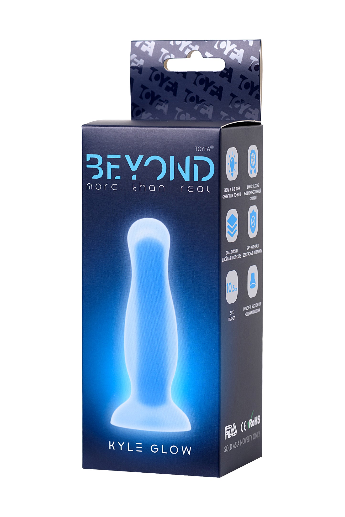 Beyond by Toyfa Kyle Glow Gece Parlayan Anal Plug , Silikon, Şeffaf, 10 cm