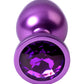 Metal by TOYFA Anal Plug, mor, mor kristalli, 8,2 cm, Ø3,4 cm, 85 g
