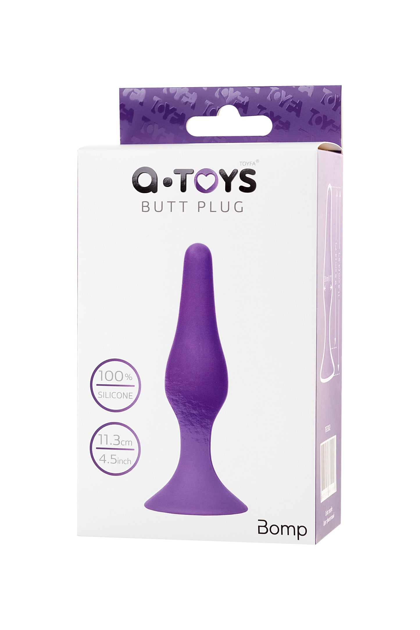 A-Toys by TOYFA  Anal Plug, silikon, mor, 11,3 cm