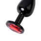 Metal by TOYFA Anal Plug, Metal, siyah, kırmızı kristalli, 7,2 cm, Ø2,8 cm, 50 g