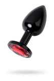 Metal by TOYFA Anal Plug, Metal, siyah, kırmızı kristalli, 7,2 cm, Ø2,8 cm, 50 g