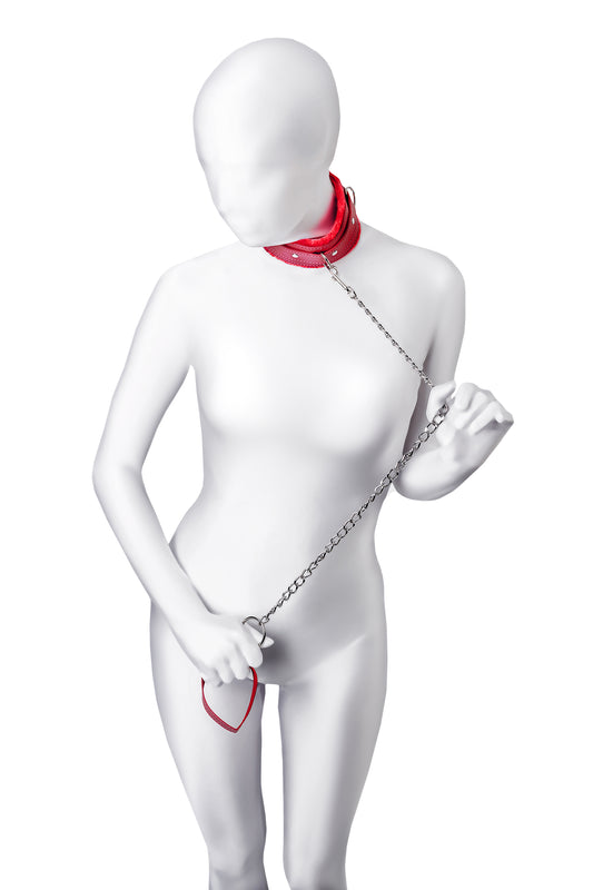Anonymo BDSM Esaret Tasması  #0403, PU deri, kırmızı