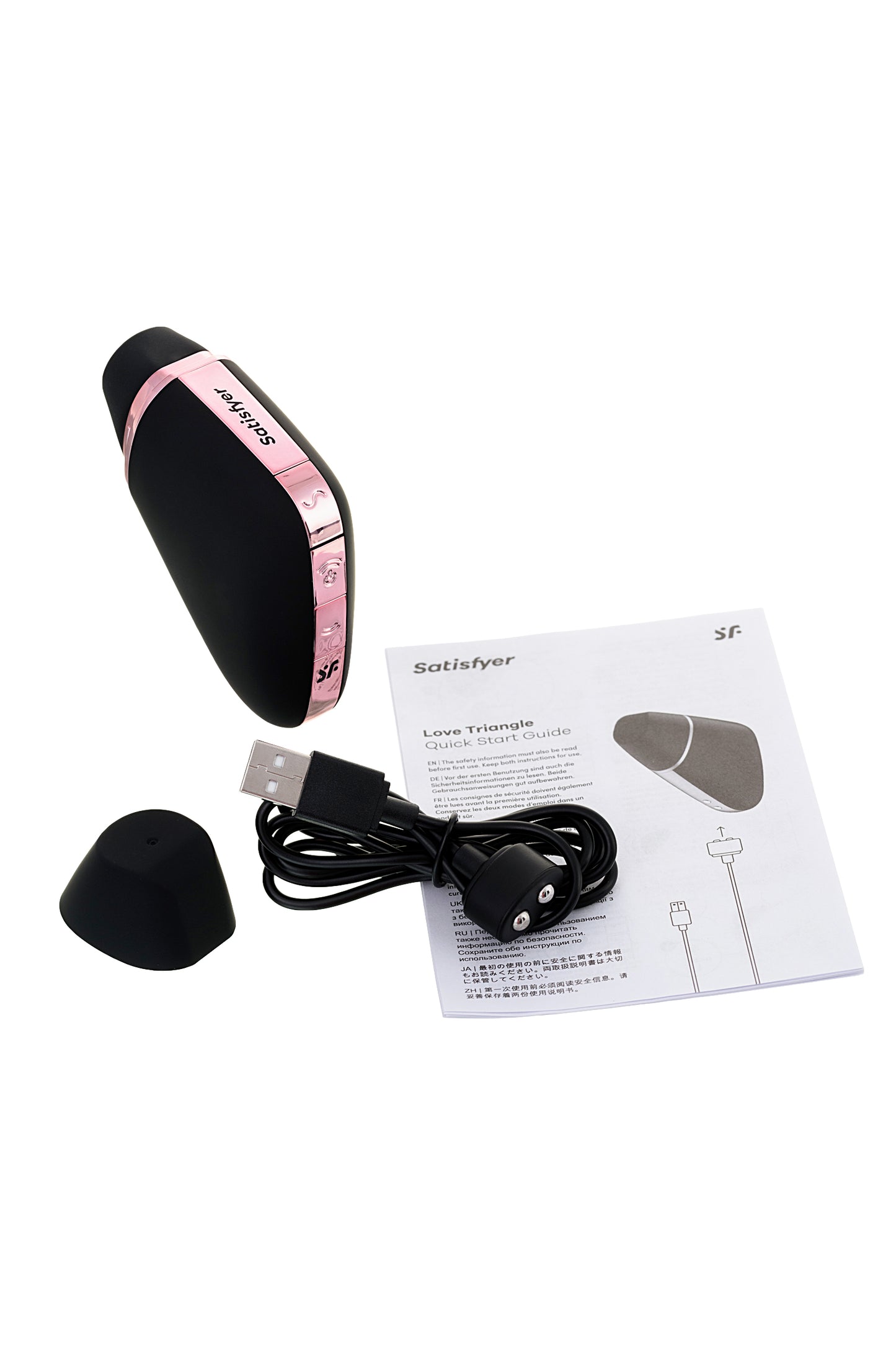 Satisfyer Love Triangle Vakum Dalgası Klitoral Stimülatör, Silikon, Siyah, 8,8 cm