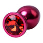 Metal Toyfa Anal Plug Metal, metal, kırmızı, kırmızı kristalli, 8,2 cm, Ø3,4 cm, 85 g