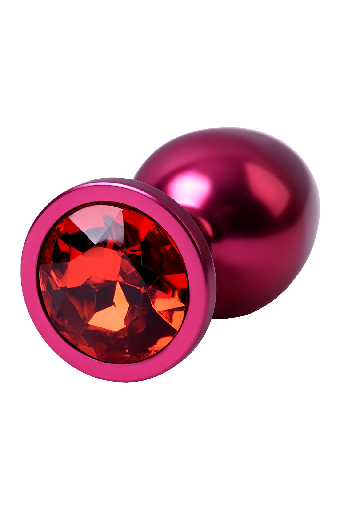 Metal Toyfa Anal Plug Metal, metal, kırmızı, kırmızı kristalli, 8,2 cm, Ø3,4 cm, 85 g