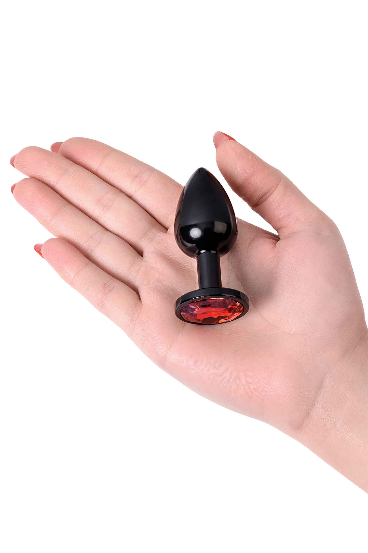 Metal by TOYFA Anal Plug, Metal, siyah, kırmızı kristalli, 7,2 cm, Ø2,8 cm, 50 g