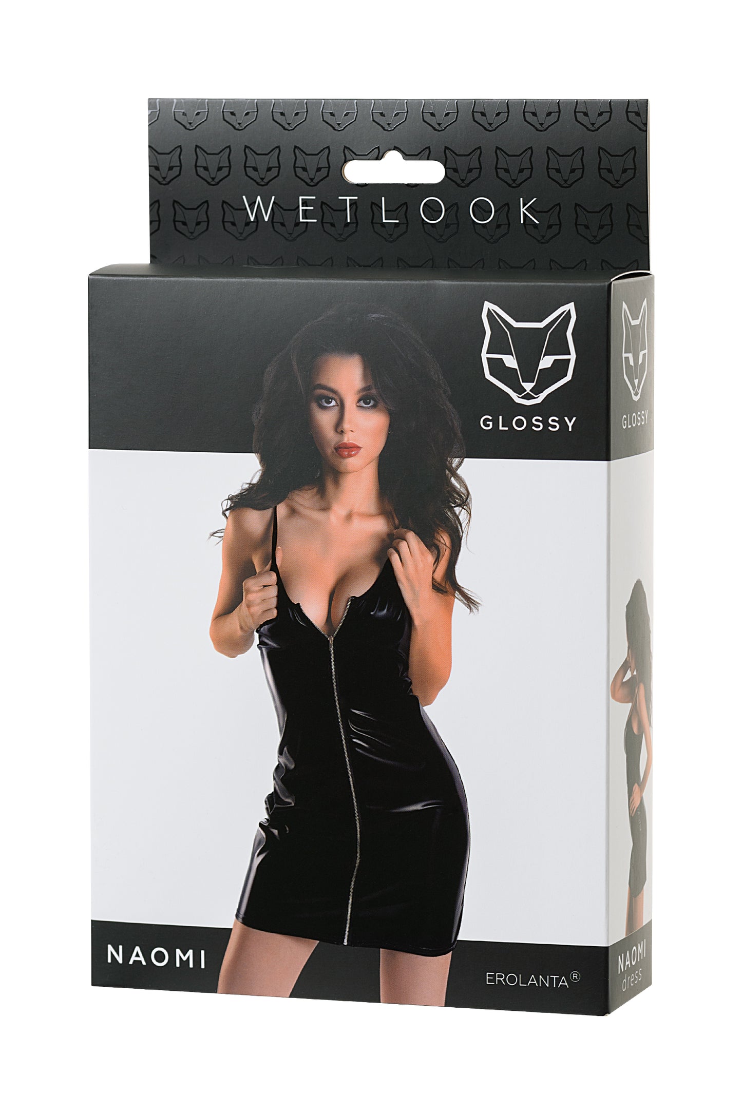 Glossy Wetlook malzemeden yapılmış Parlak Naomi Elbise, siyah, XL