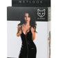 Glossy Parlak Naomi Elbisesi Wetlook malzemeden, Siyah, L