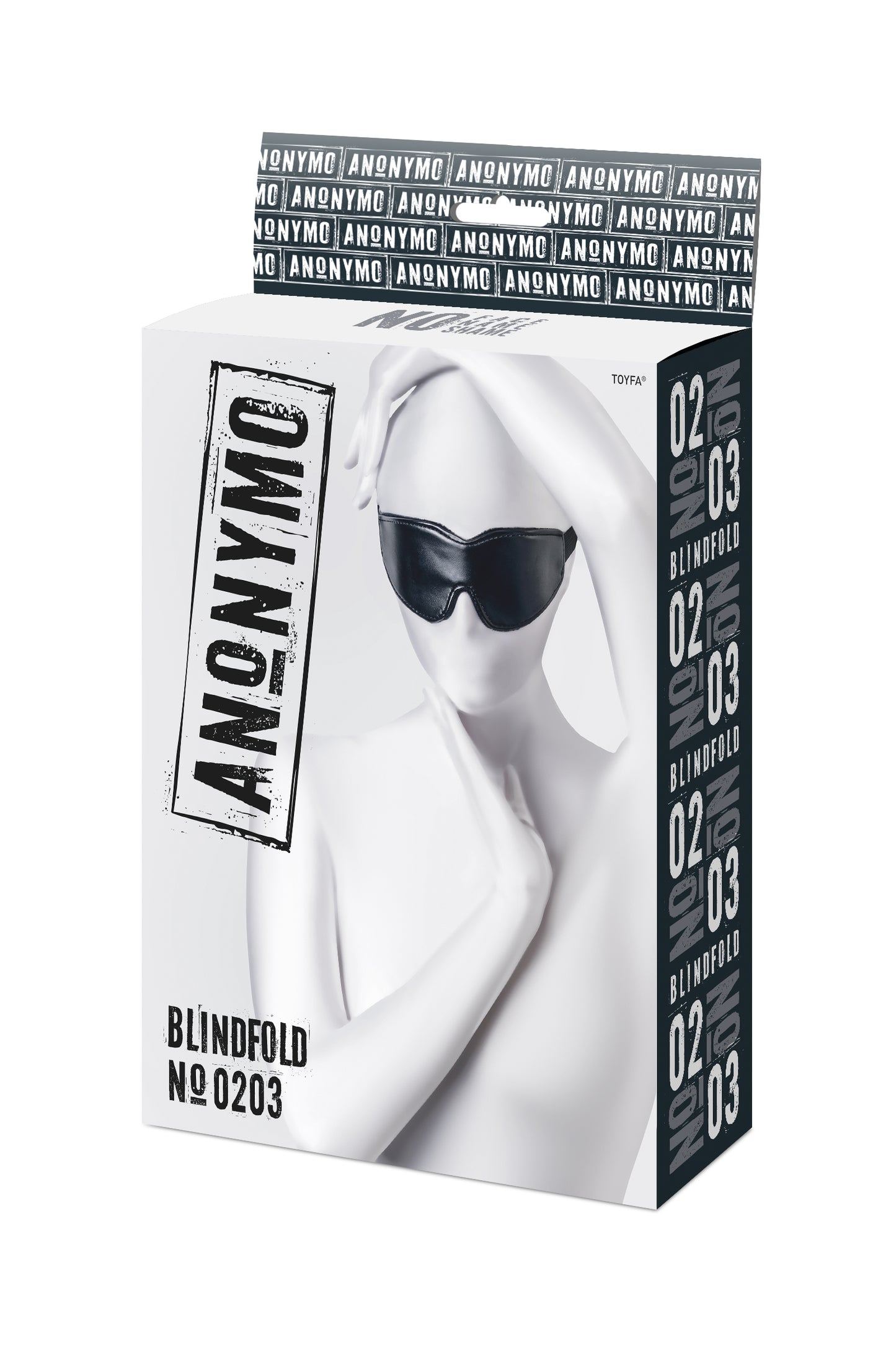 Anonymo BDSM Maske , PU deri, siyah, 26,5 cm