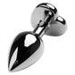Metal by TOYFA Anal Plug, Metal, gümüş, siyah kristalli, 7 cm, Ø 2,7 cm, 50 g