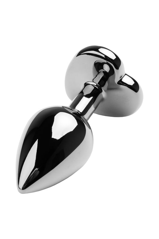 Metal by TOYFA Anal Plug, Metal, gümüş, siyah kristalli, 7 cm, Ø 2,7 cm, 50 g