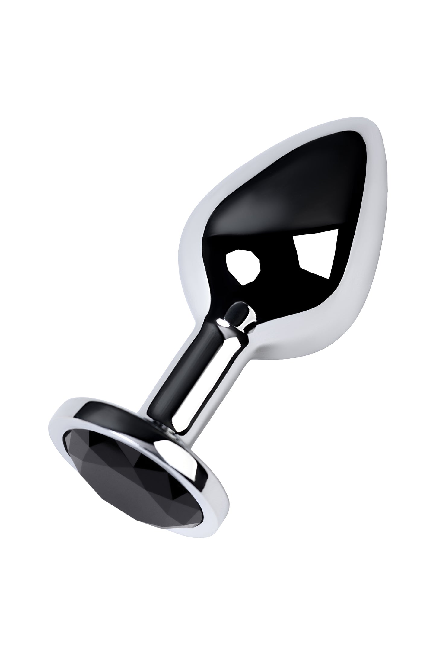 Metal by TOYFA Anal Plug, Metal, gümüş, siyah kristalli, 8 cm, Ø 3,4 cm, 85 g