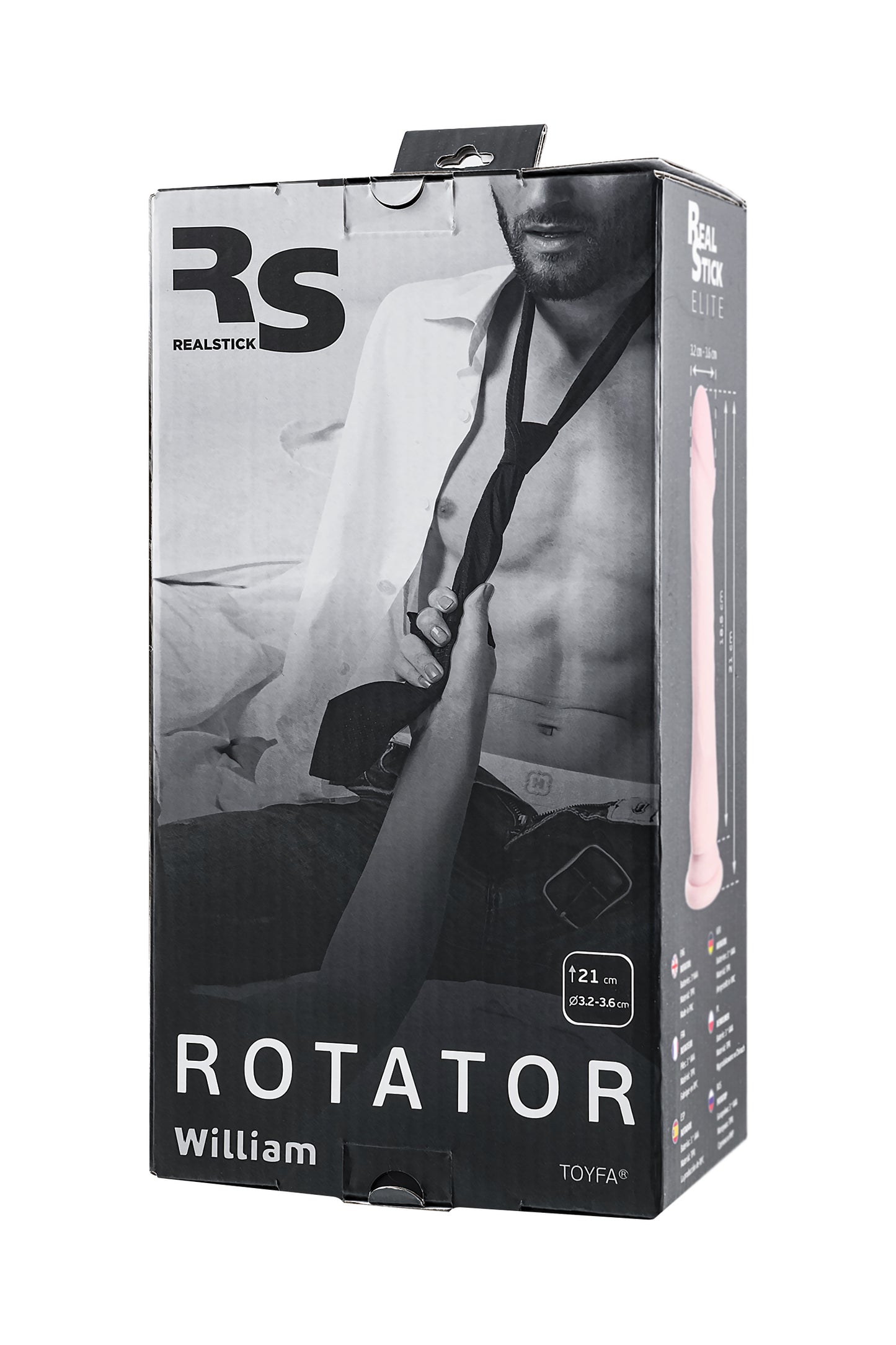 RealStick Elite Rotator Vantuzlu, çıplak, SoftSkin, 7 rotasyon modu, 18 cm