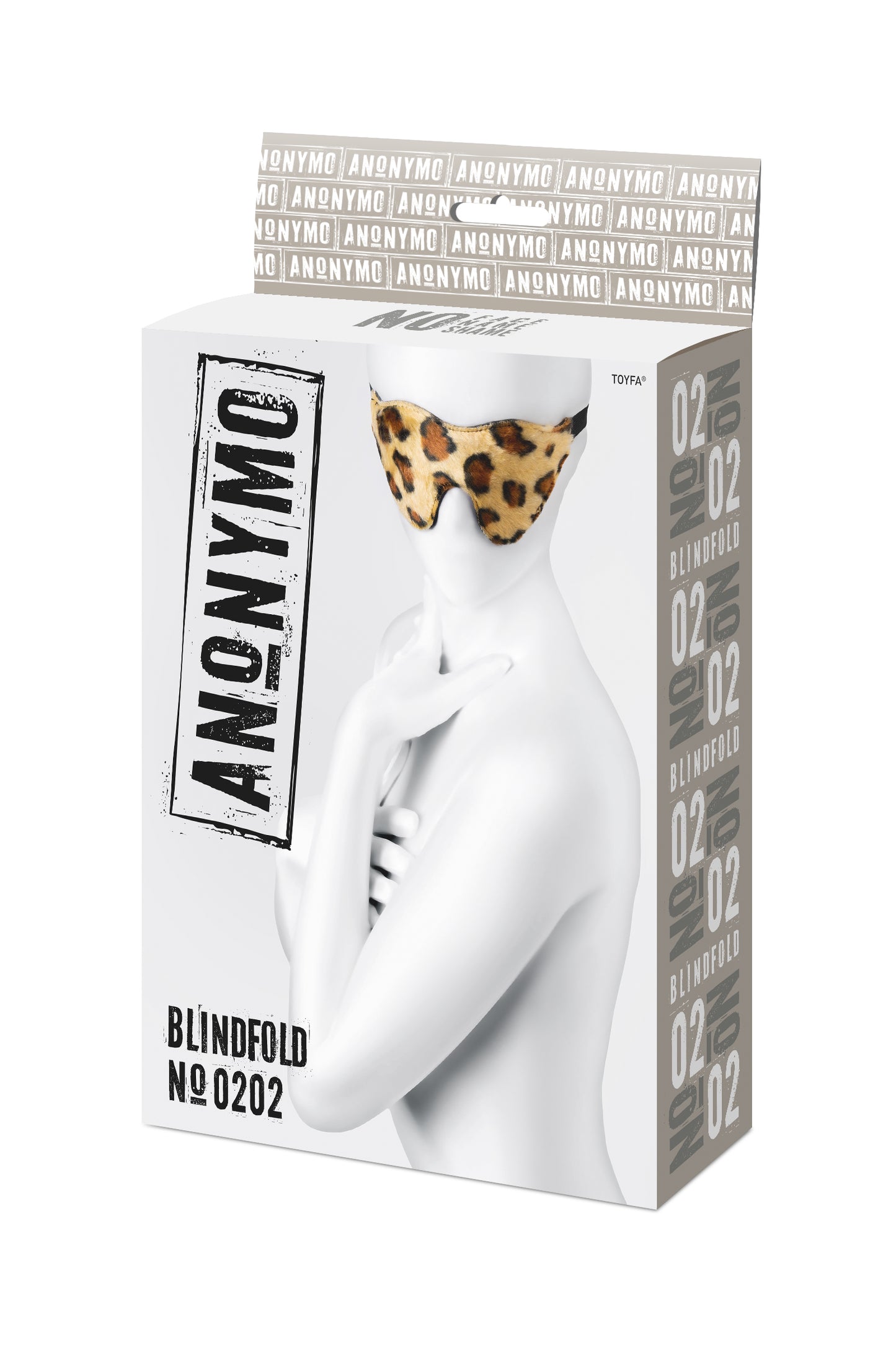 Anonymo BDSM Maske #0202, PU deri, baskılı, 26 cm
