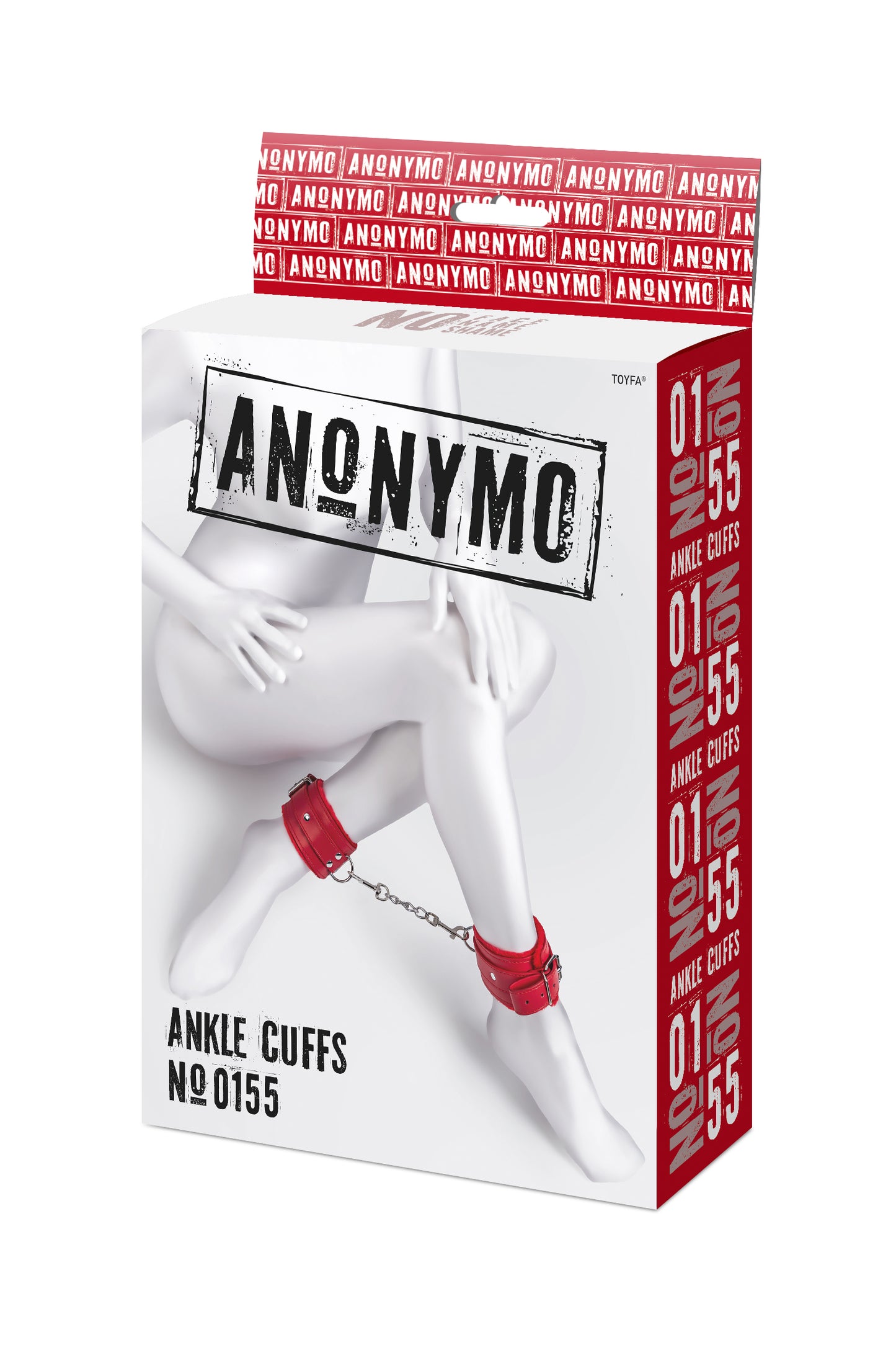 Anonymo BDSM Ayak Kelepçe #0155 , PU deri, kırmızı, 27 cm