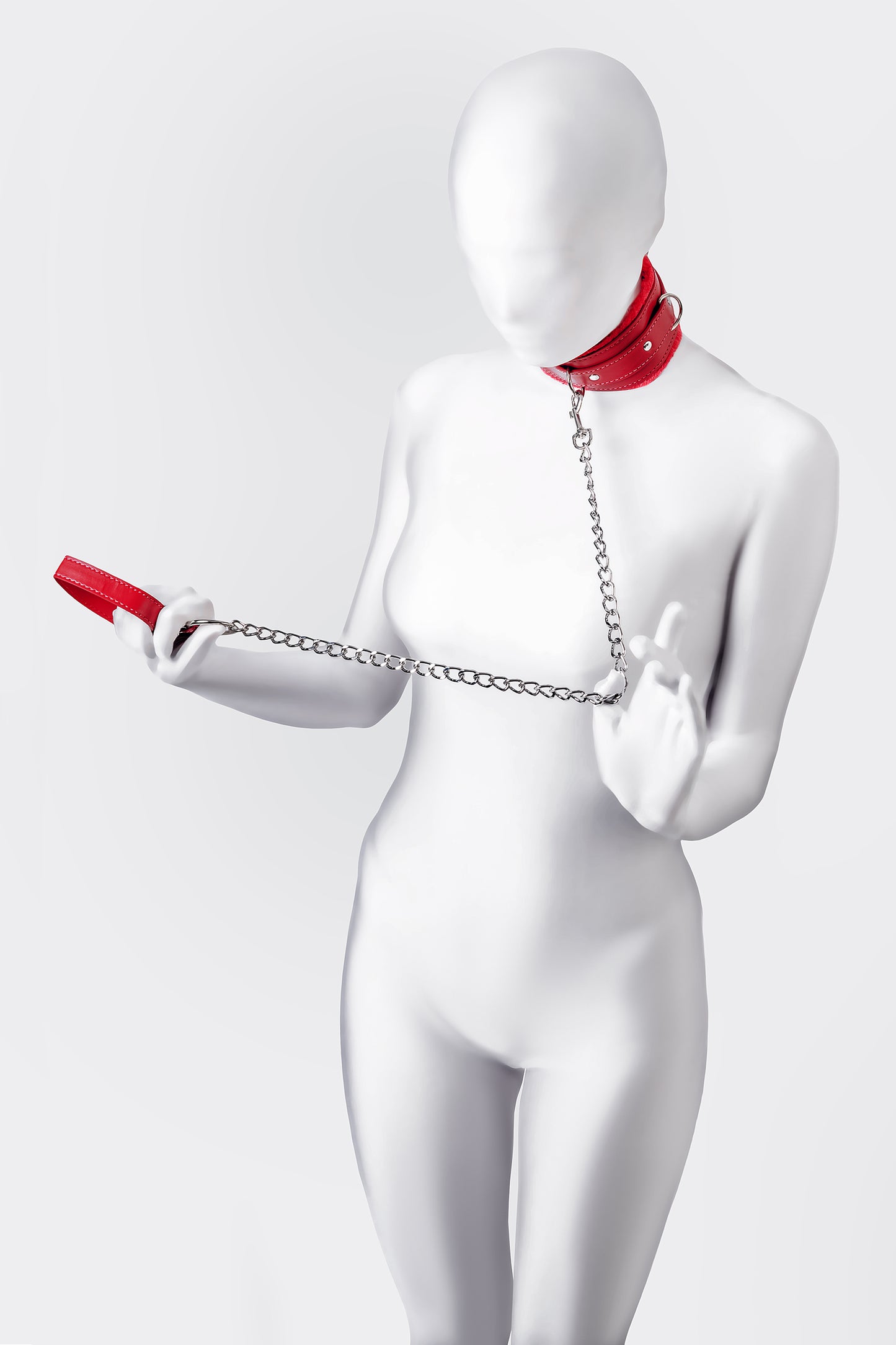Anonymo BDSM Esaret Tasması  #0403, PU deri, kırmızı
