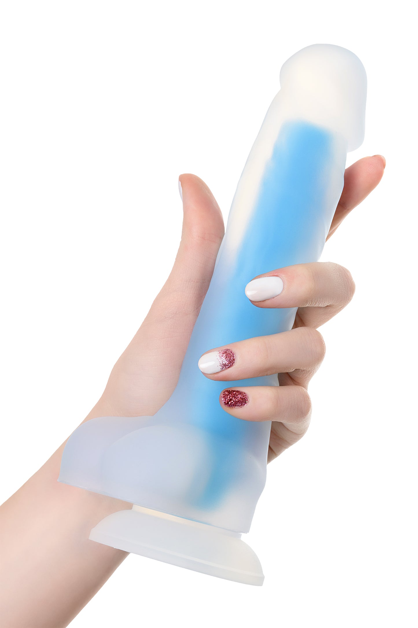 Beyond by Toyfa  Bruce Glow Gece Parlayan Dildo, Silikon, Şeffaf, 22 cm