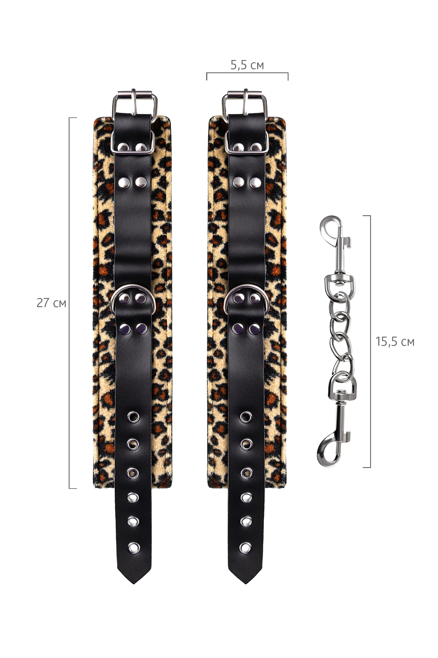 Anonymo BDSM Ayak Kelepçe #0152, PU deri, baskılı, 27 cm