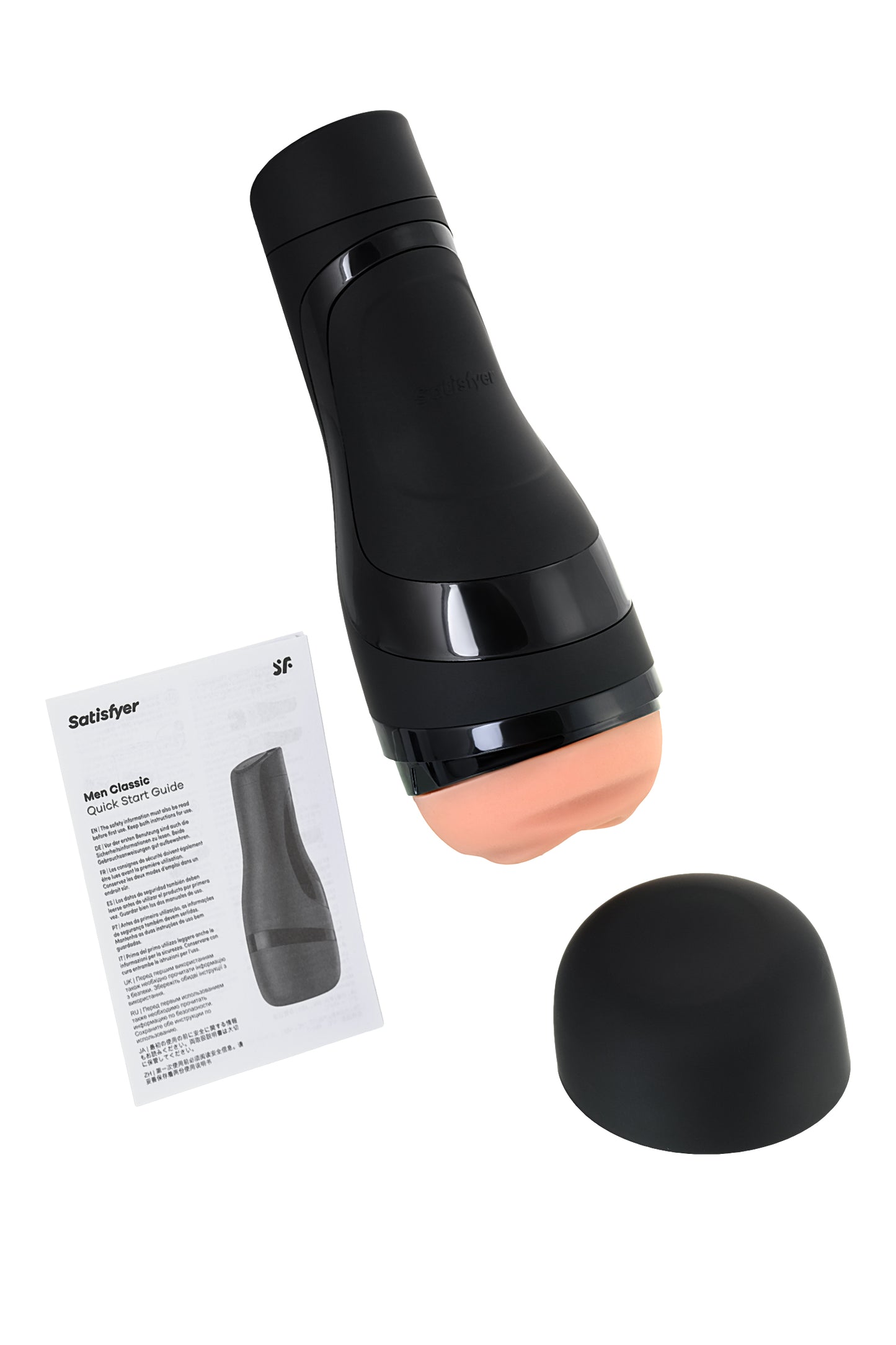 Satisfyer Men Classic Masturbator gerçekçi Olmayan, TPE, siyah, 25,4 cm