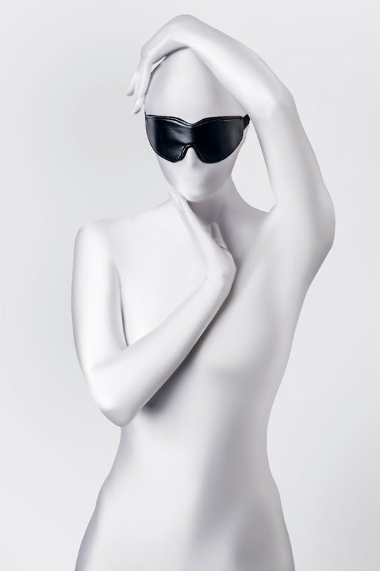 Anonymo BDSM Maske , PU deri, siyah, 26,5 cm