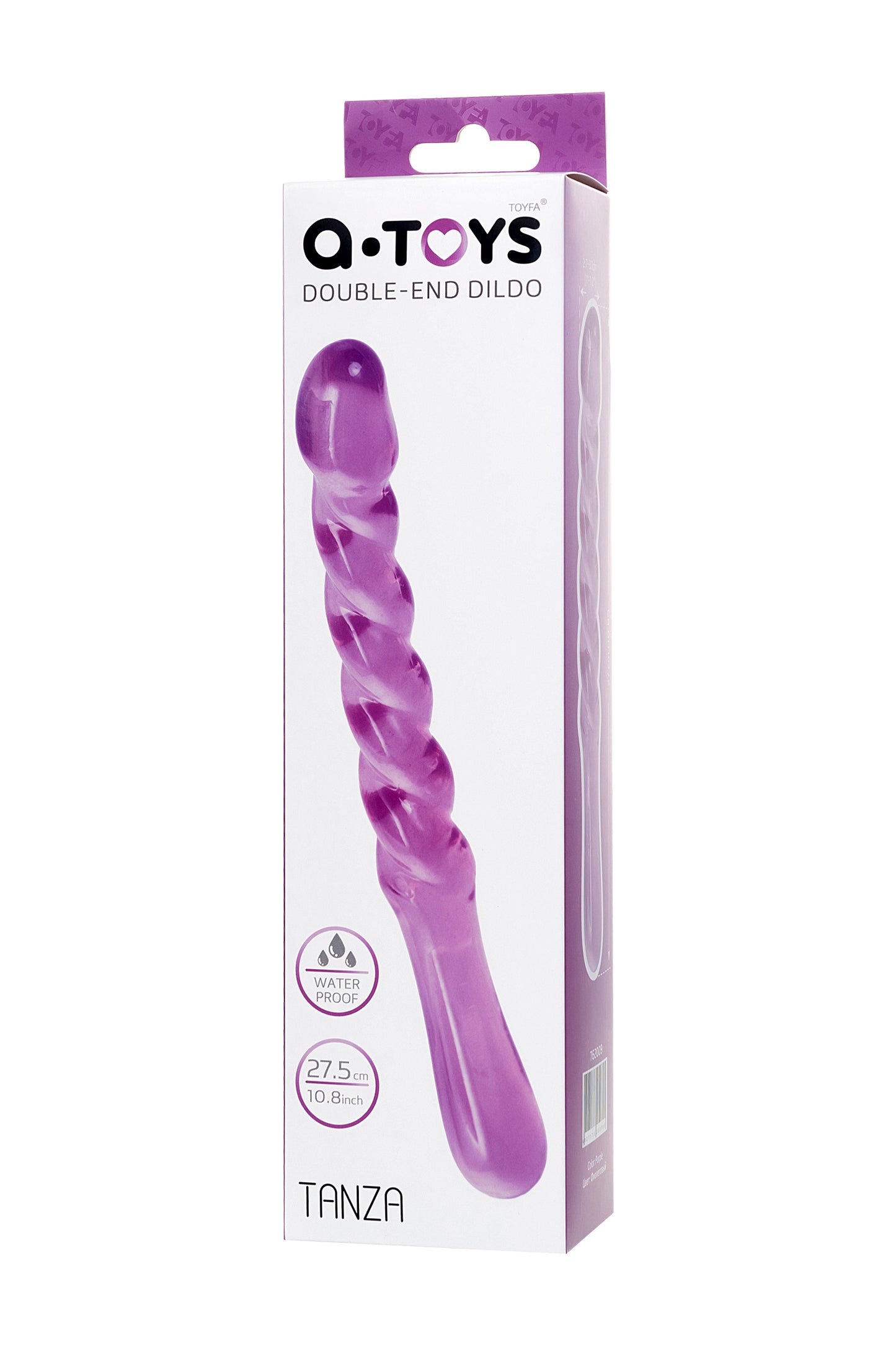 A-Toys by TOYFA Çift taraflı Jel Dildo  Tanza, TPE, mor, 27,5 cm