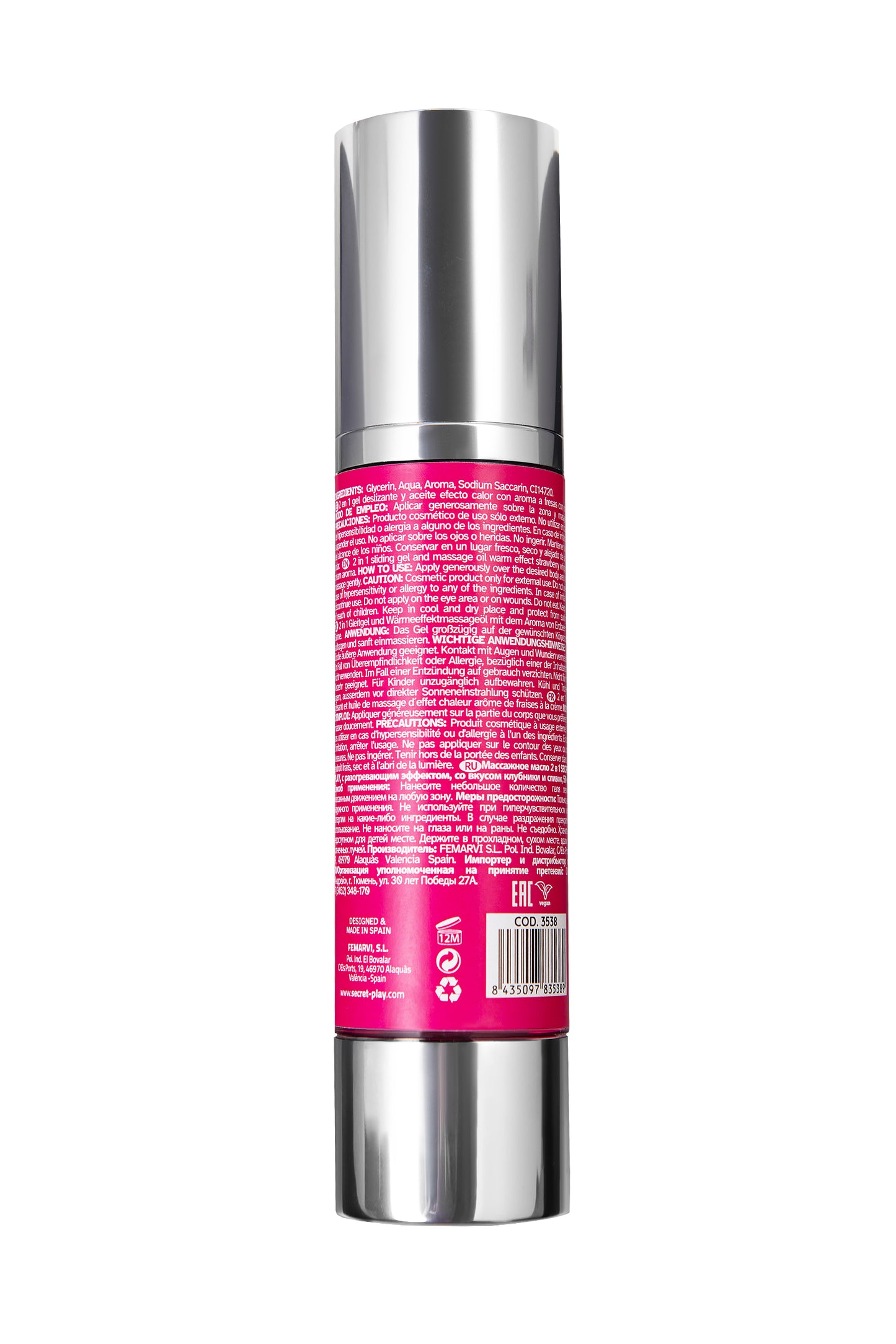 SECRET PLAY Masaj Yağı Kayganlaştırıcı, 2'si 1 arada, 50 ml