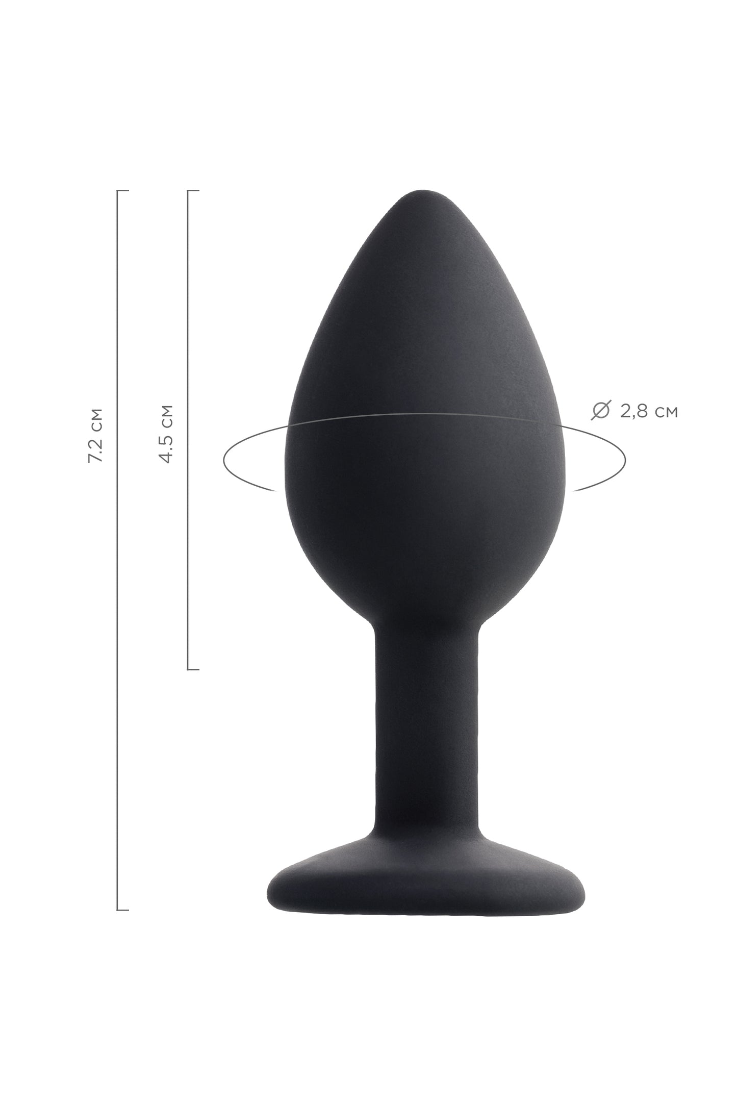POPO by TOYFA  Anal Plug, silikon, siyah, 7,2 cm, Ø 2,8 cm, 25 g