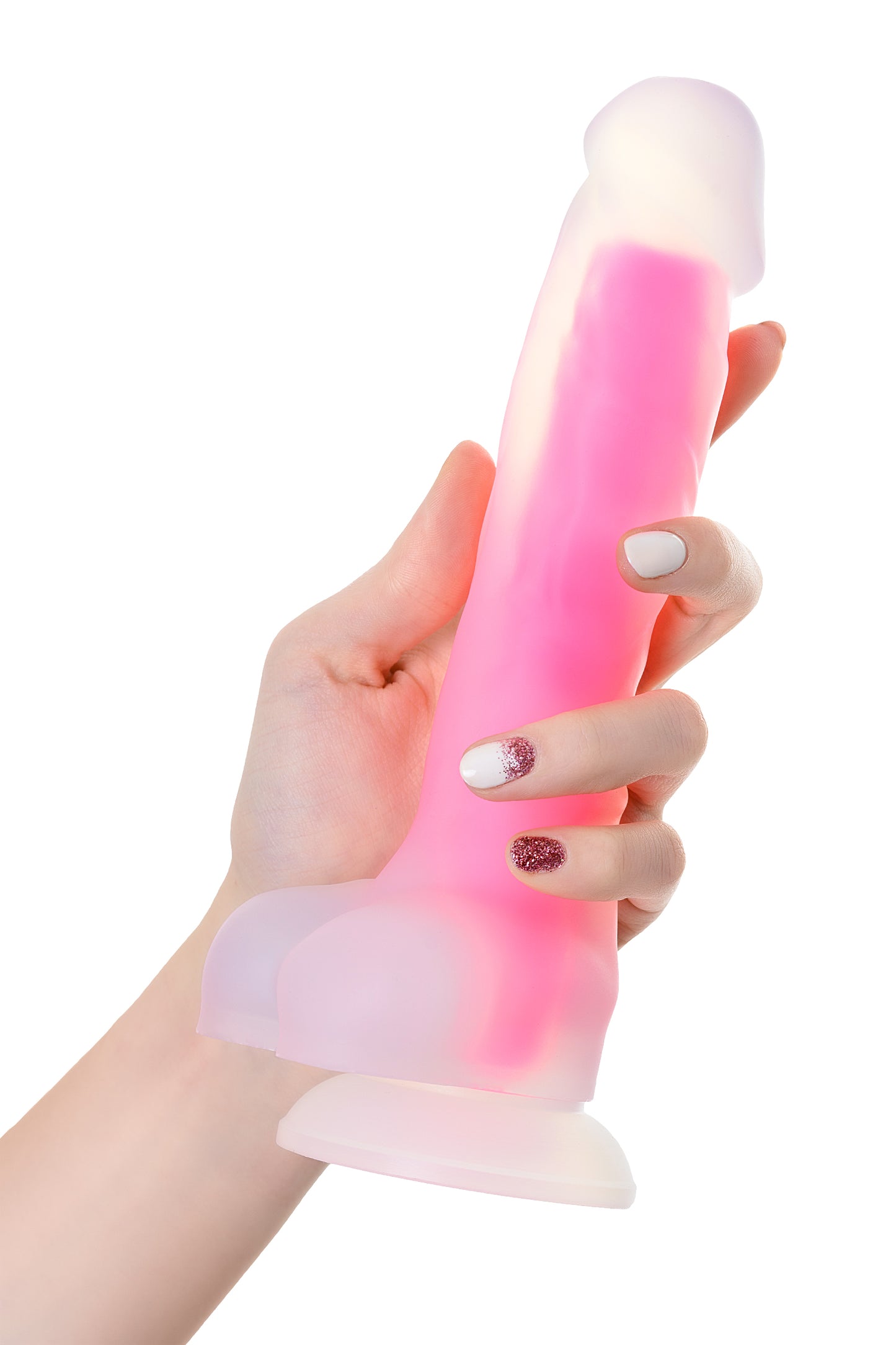 Beyond by Toyfa Peter Glow Gece Parlayan Dildo, Silikon, Şeffaf, 22 cm