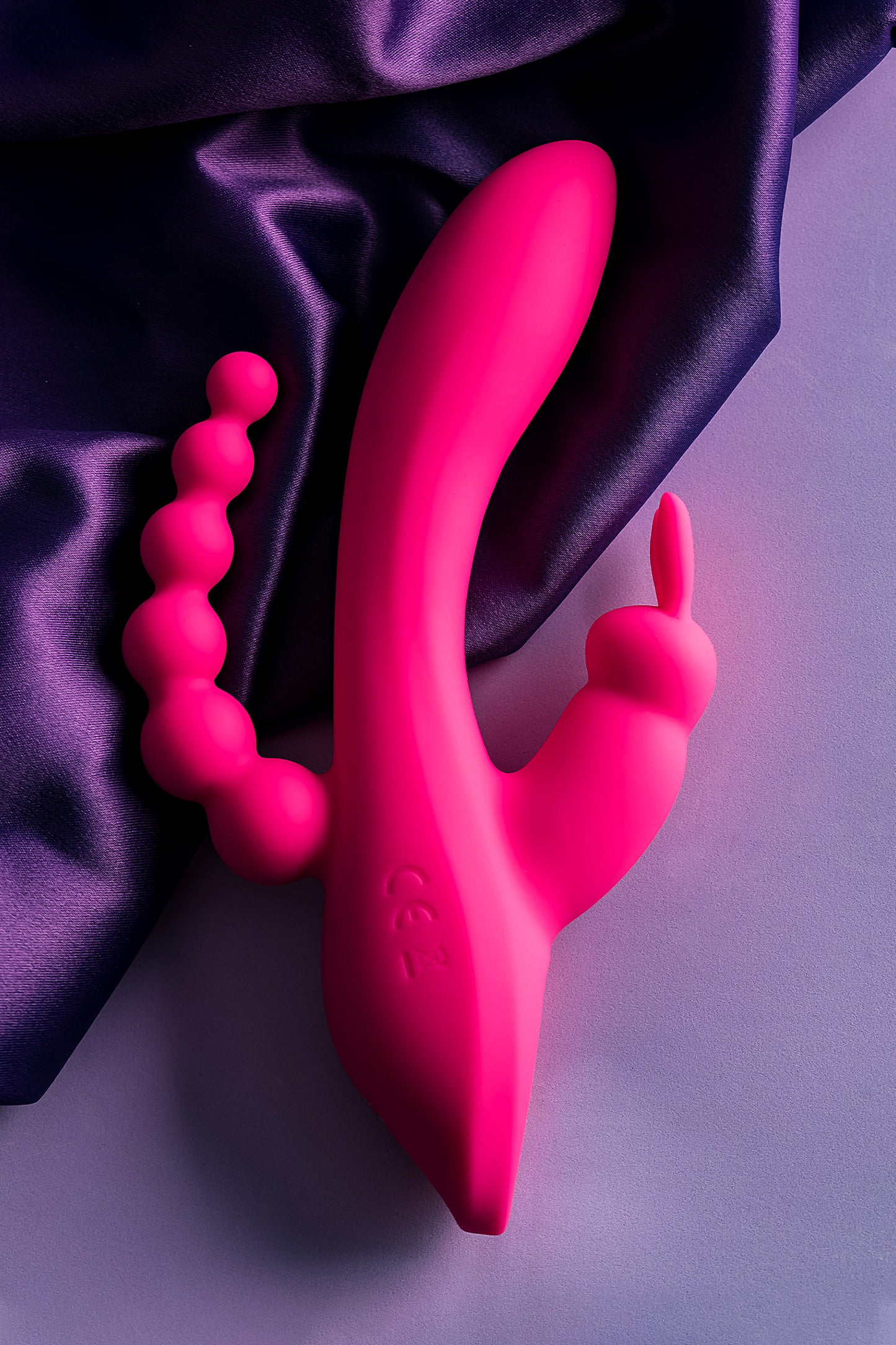 JOS SPANKY Üçlü Vibratör, silikon, pembe, 21 cm