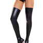 Glossy LOTİS Deri Jartyer Çorobı, Wetlook , siyah, L