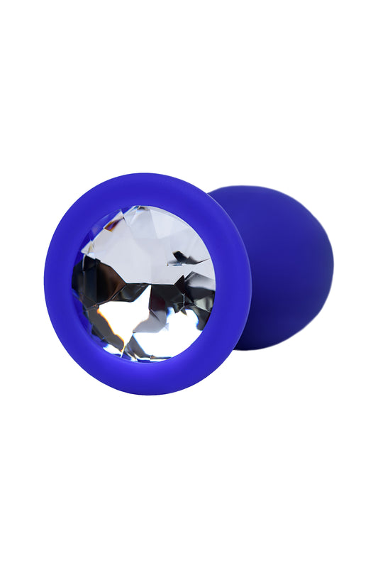 ToDo by Toyfa Brilliant anal kılıf, silikon, mavi, beyaz kristalli 7 cm, Ø 2,8 cm, 26 g