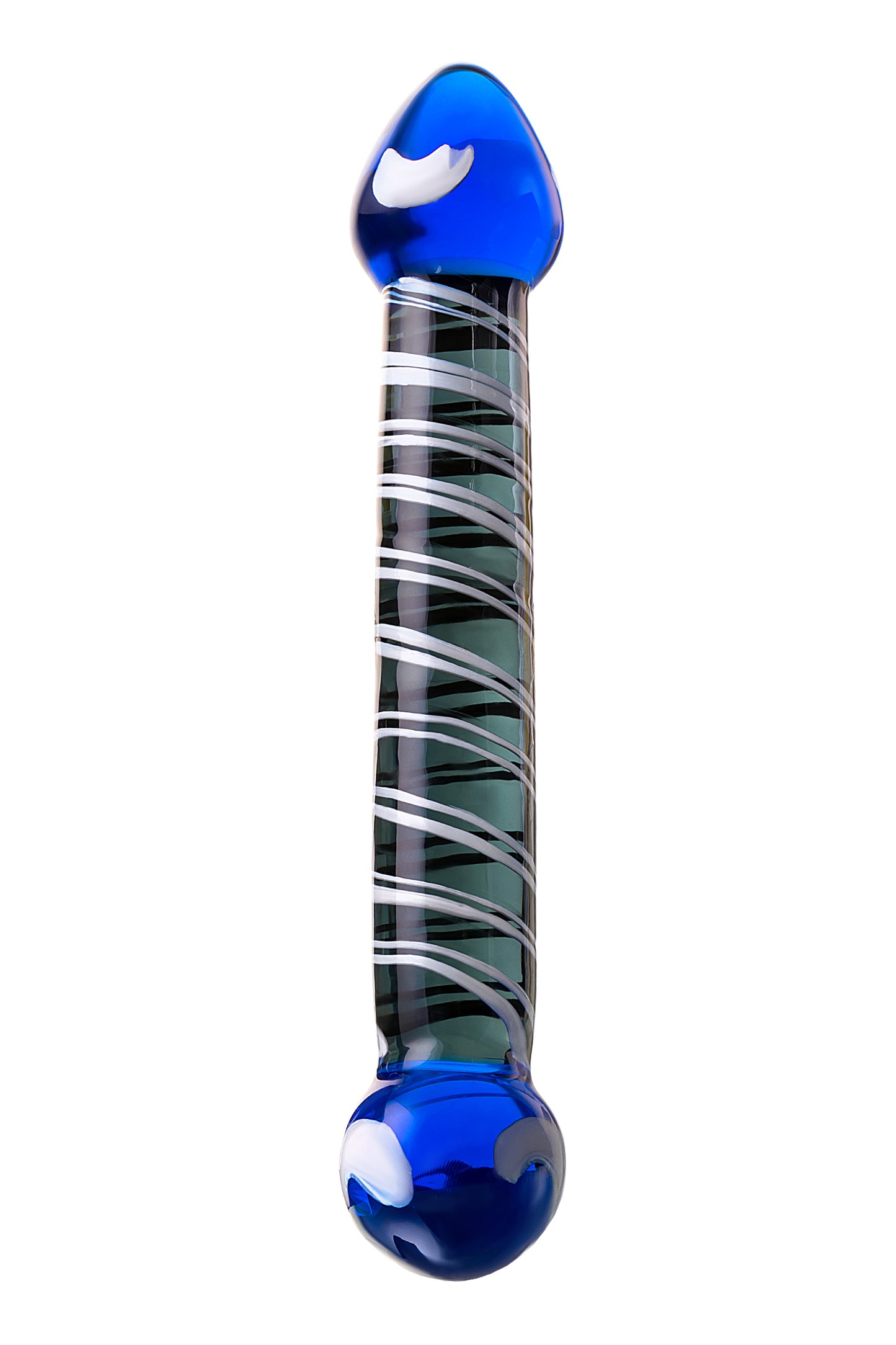Sexus Glass Çift Taraflı Cam Dildo, mavi, 21 cm