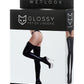 Glossy ELİZA Dantelİ Deri Çorap, Wetlook , siyah, M