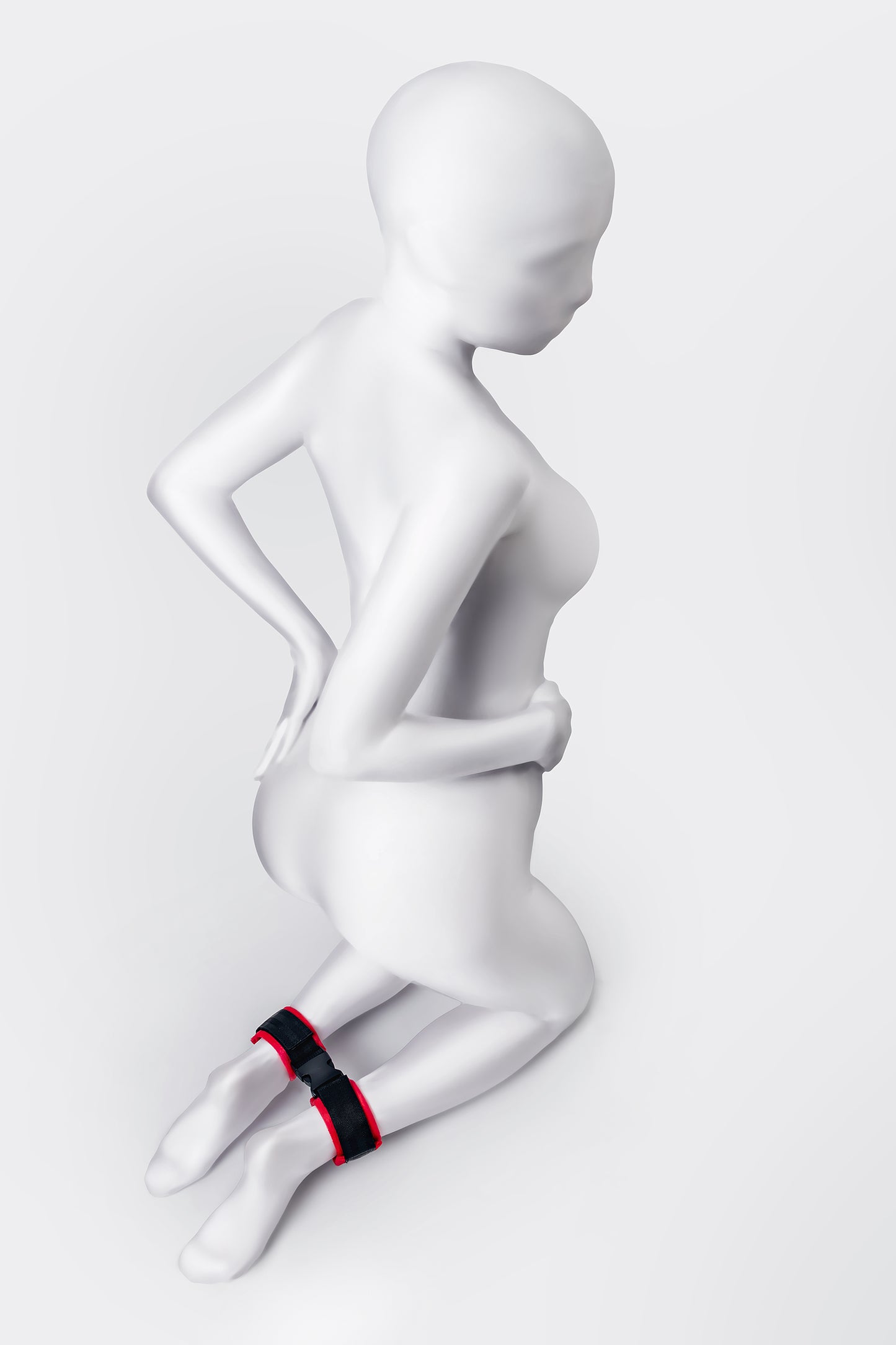 Anonymo BDSM Ayak Kelepçe #0156, kadife, kırmızı, 29 cm