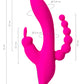 JOS SPANKY Üçlü Vibratör, silikon, pembe, 21 cm