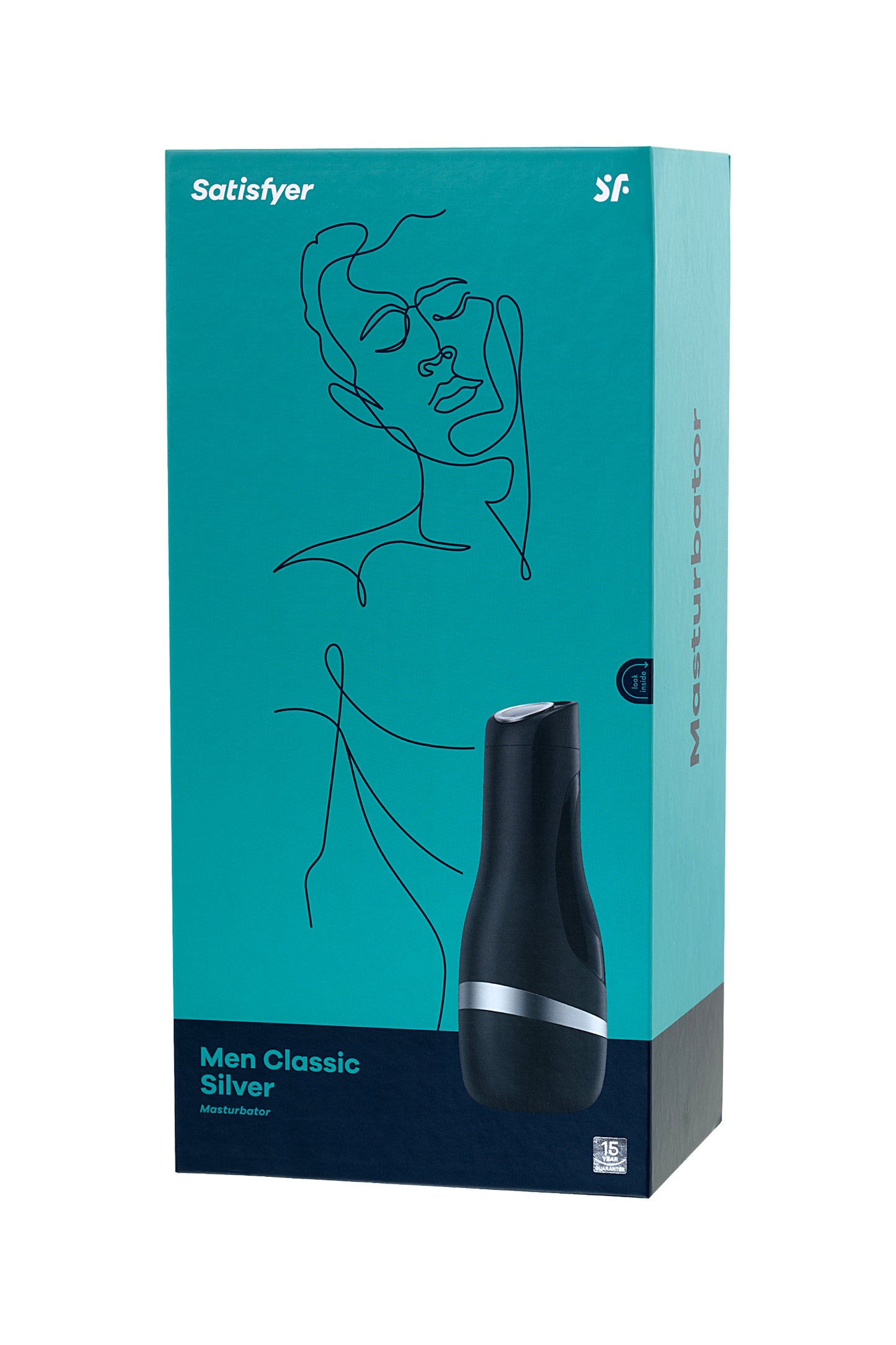 Satisfyer Men Classic Masturbator gerçekçi Olmayan, TPE, gümüş, 25,4 cm