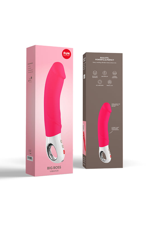 Fun Factory Big Boss Vibratörü, silikon, pembe, 23 cm