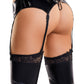 Glossy ALMİRA, Deri Jartyer Kemeri, Wetlook , siyah, S