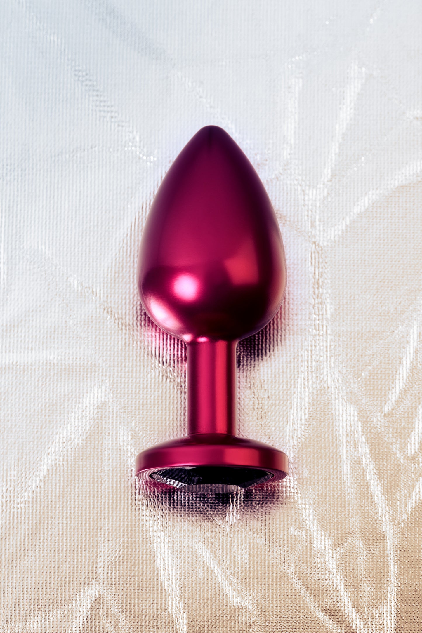 Metal by TOYFA Anal Plug, Metal, kırmızı, siyah kristalli, 8,2 cm, Ø3,4 cm, 85 g