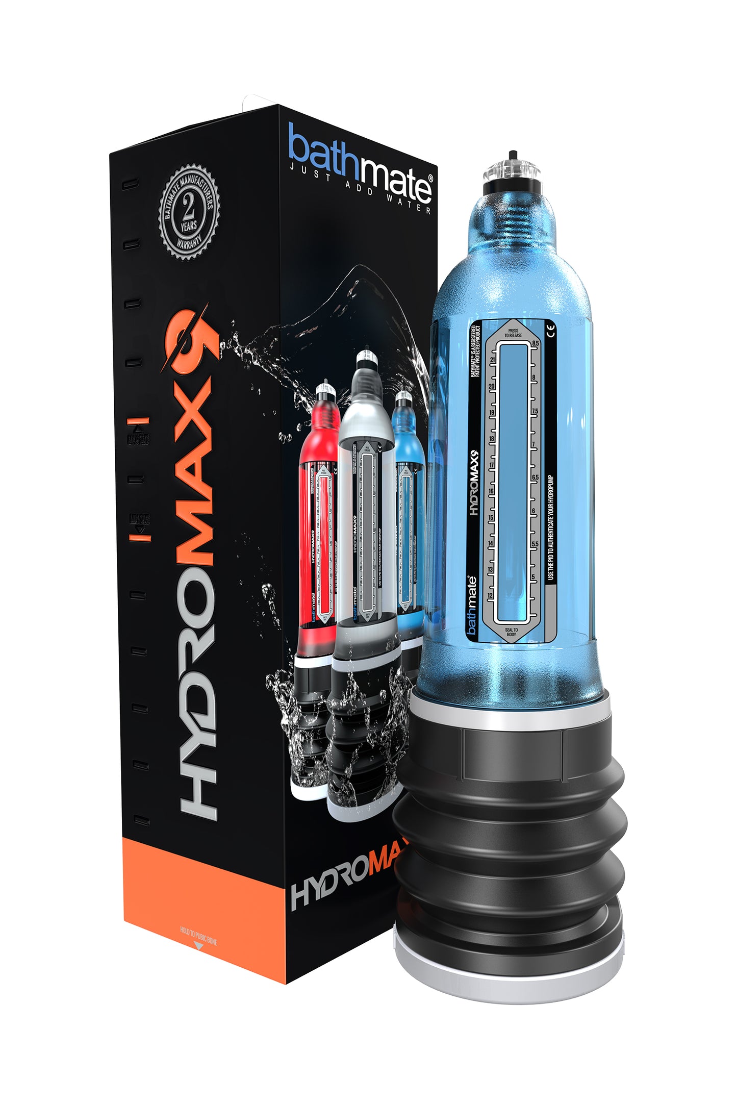 Bathmate HYDROMAX9 hidrolik pompa, ABS plastik, Mavi, 32,5 cm (Hydromax X40 analog)