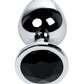 Metal by TOYFA Anal Plug, Metal, gümüş, siyah kristalli, 8,1 cm, Ø 3,4 cm