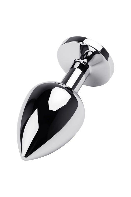 Metal by TOYFA Anal Plug, Metal, gümüş, siyah kristalli, 8 cm, Ø 3,4 cm, 85 g