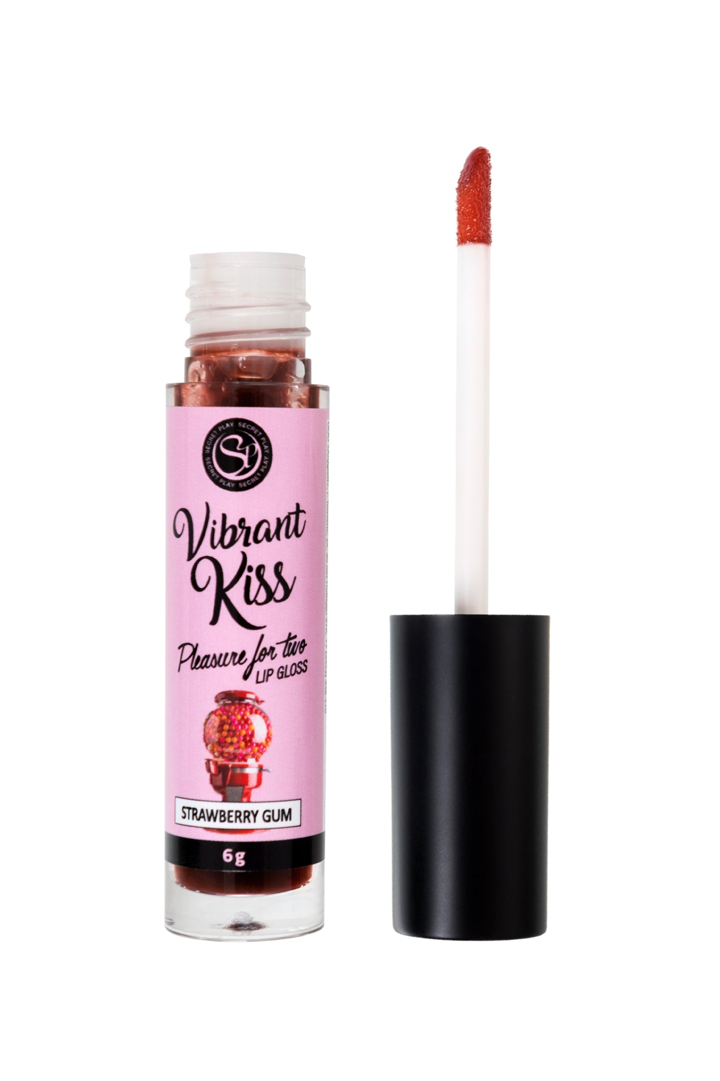 SECRET PLAY Lip Gloss Vibrant Kiss' Çilekli Sakız Aromalı Dudak Parlatıcı, 6 gr