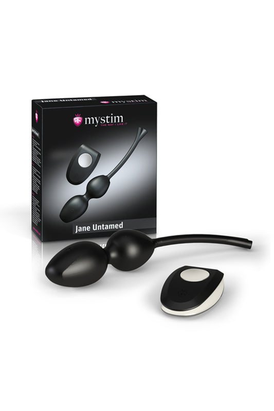 Mystim Jane Untamed Geisha Balls Vajinal Toplar, titreşimli, silikon, siyah