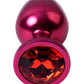 Metal Toyfa Anal Plug Metal, metal, kırmızı, kırmızı kristalli, 8,2 cm, Ø3,4 cm, 85 g