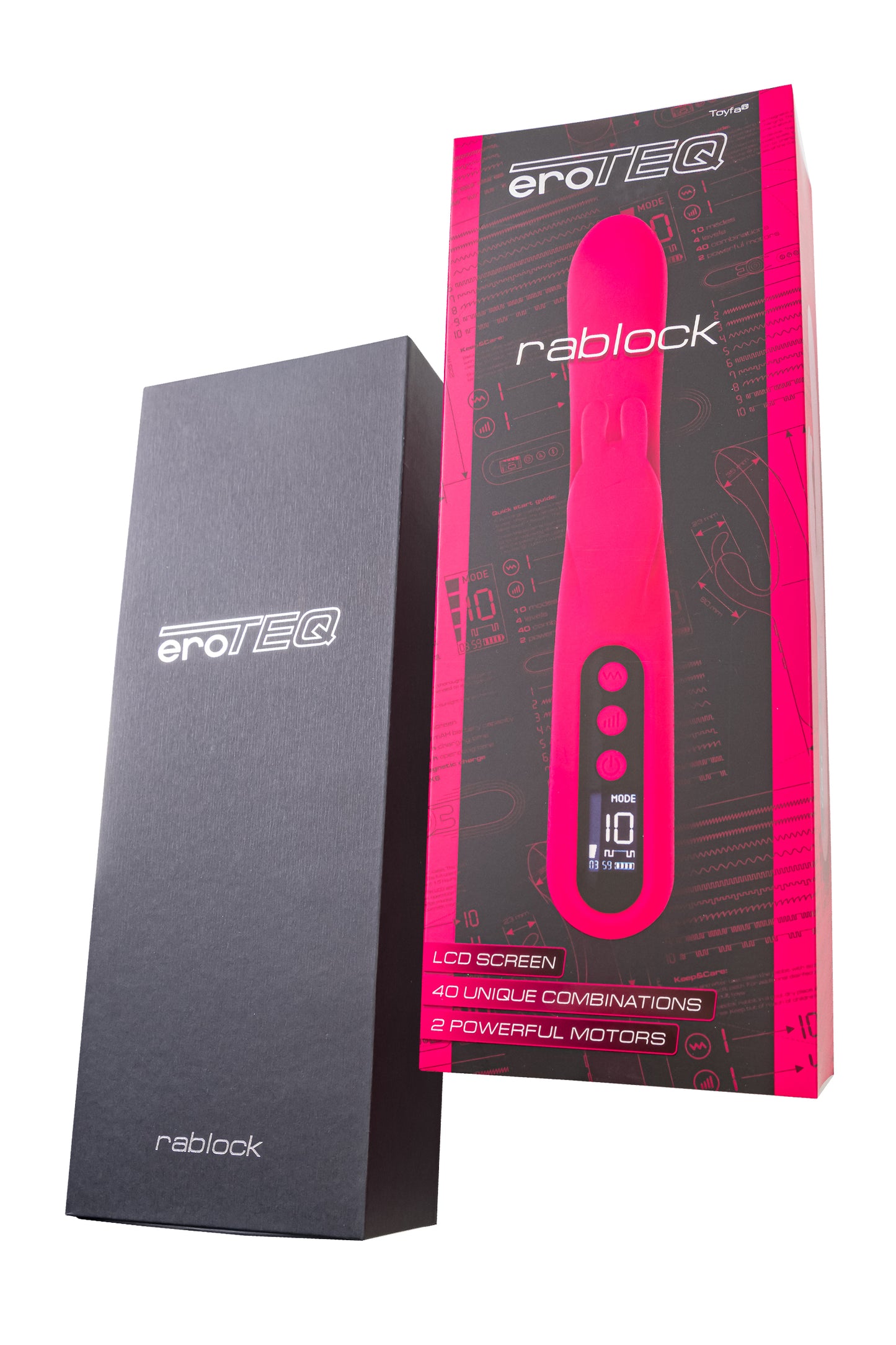 eroTeq Rablock Klitoral uyarımlı G noktası vibratörü , silikon, pembe, 23,5 cm