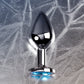 Metal by TOYFA Anal Plug, Metal, gümüş, mavi kristalli, 8 cm, Ø 3,4 cm, 85 g