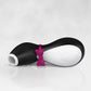 Satisfyer Penguin Vakum Dalgası Klitoris Vibratörü, silikon, siyah, 11,5 cm