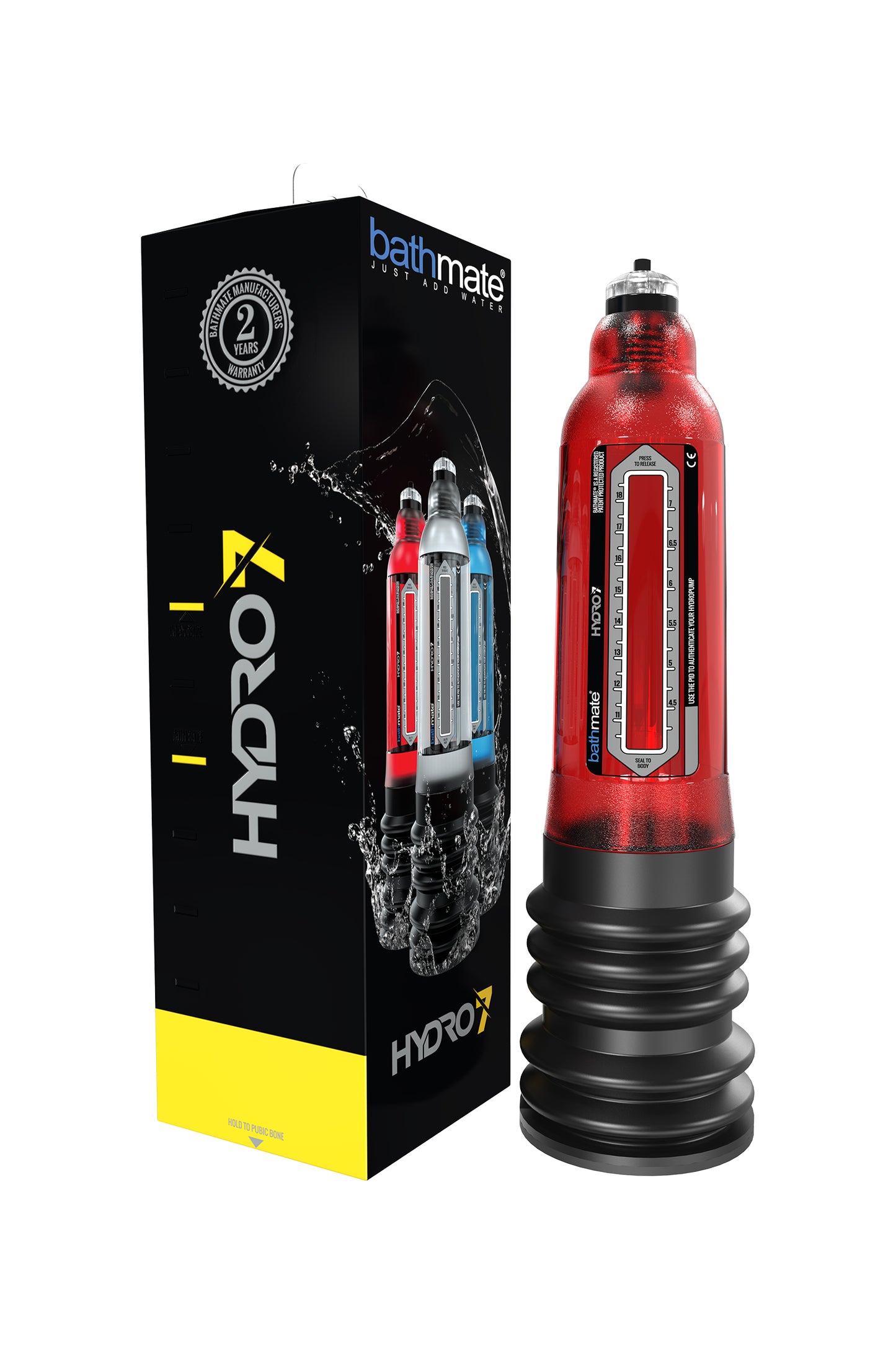 Bathmate HYDRO7 hidrolik pompa, ABS plastik, kırmızı, 30 cm (Hercules analog)